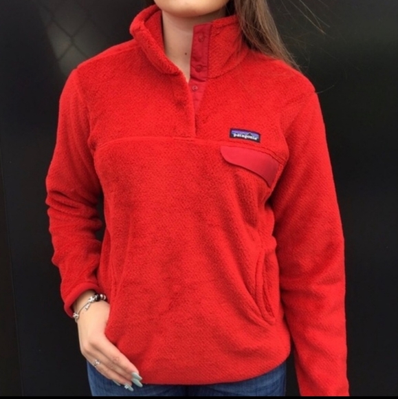 Patagonia ReTool Snap-T Polartec Pullover Fleece Red Women’s Size S - Picture 6 of 16